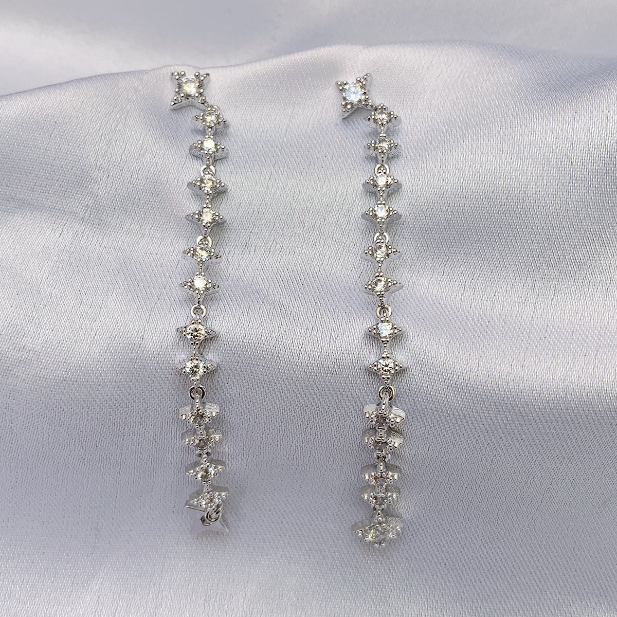 Preminm Silver Tassel Drop Earring